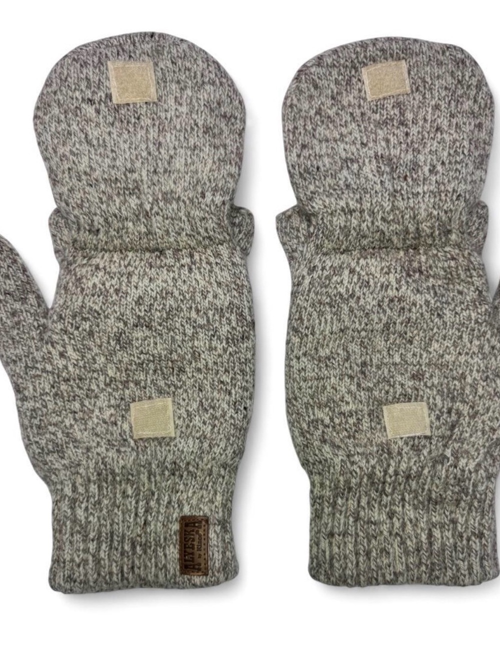 Alyeska by Kinco Gray Knit Convertible Mittens